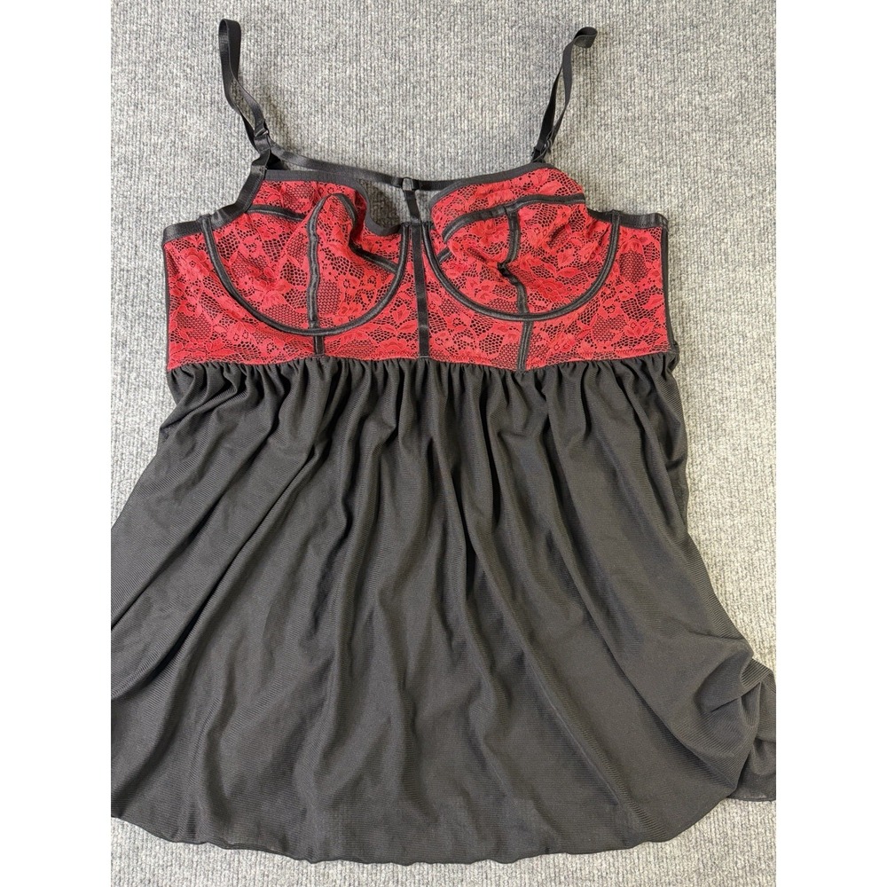 Torrid Curve Babydoll Lingerie Red Black Lace Mesh Size 3 Plus NWT Sexy
